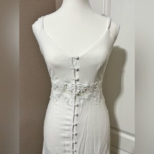 GUESS XS White maxi lace cut out summer dress